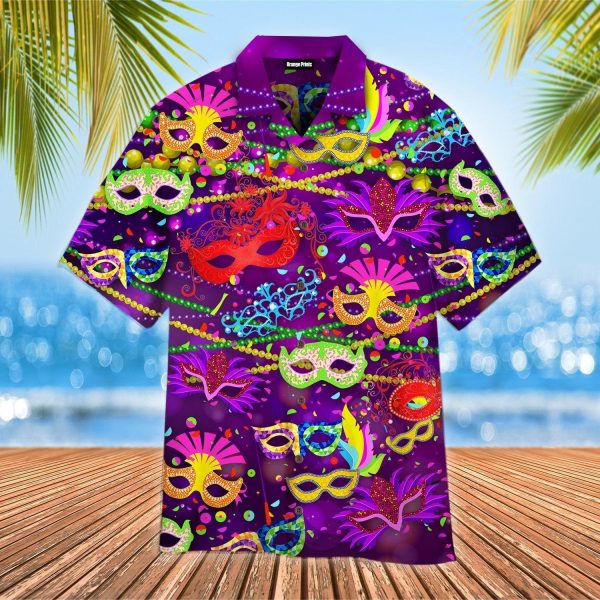 Colorful Mask Mardi Gras Hawaiian Shirt | For Men & Women | WT1453