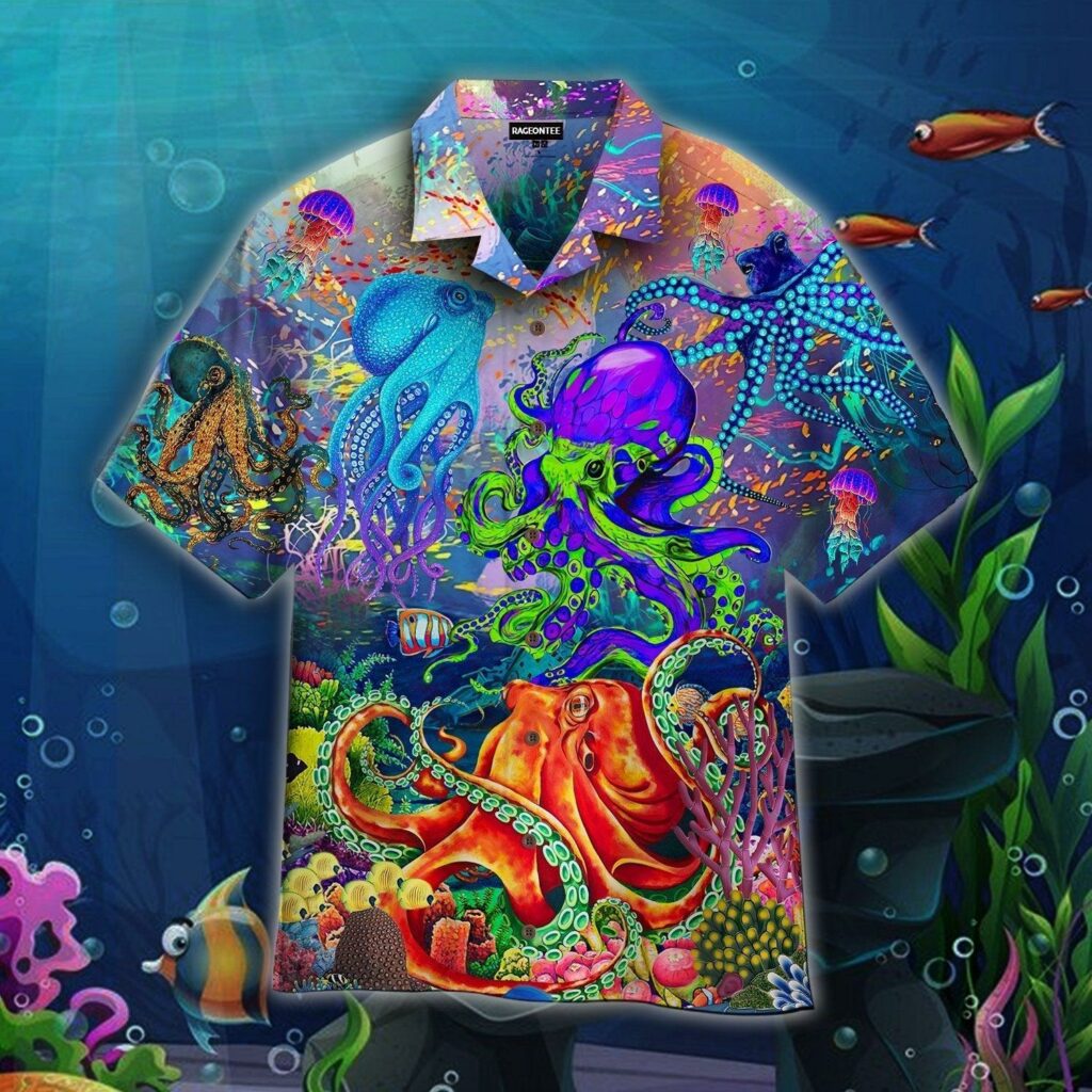 Colorful Octopus In Undersea World Hawaiian Shirt | For Men & Women | WT1547