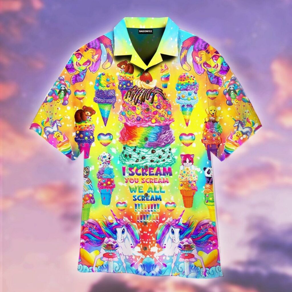 Colorful Rainbow Sweet Ice Cream Hawaiian Shirt | For Men & Women | WT1166