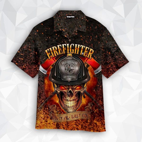 Crazy Skull Firefighter Hawaiian Shirt | For Men & Women | WT6002