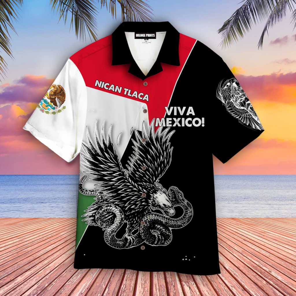 Culture Coat Arm Nican Tlaca Viva Mexico Hawaiian Shirt | For Men & Women | WT5539