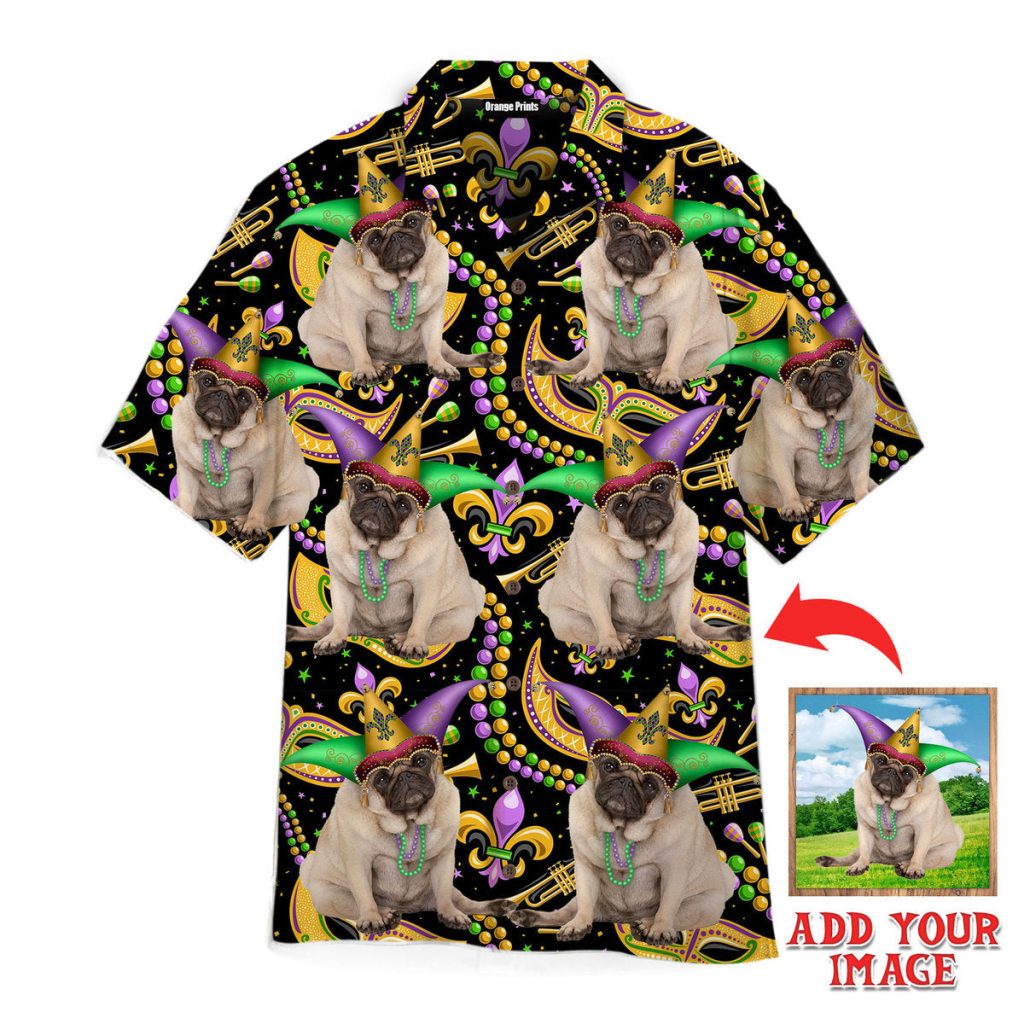 Custom Dog Grumpy Dog Mardi Gras Custom Hawaiian Shirt | For Men & Women | HWP1233
