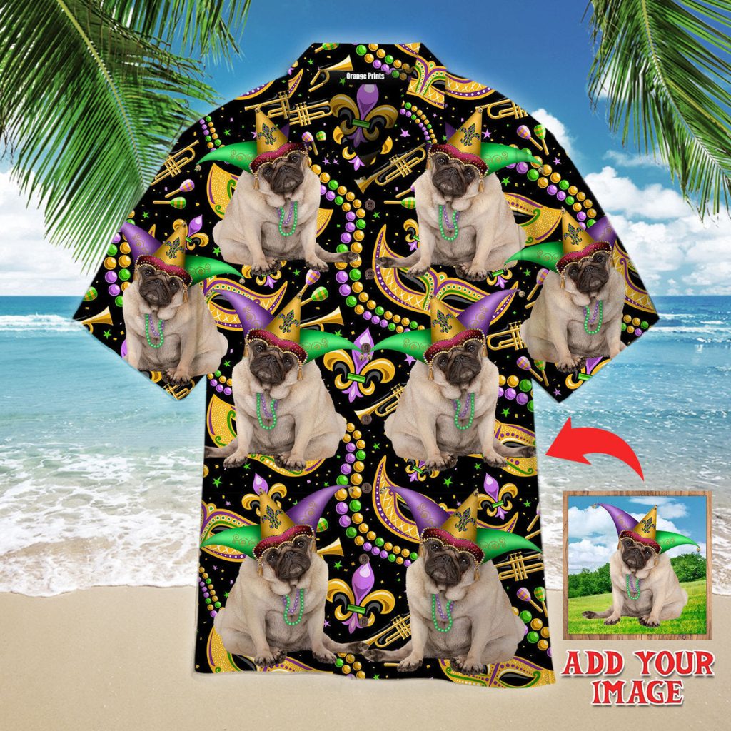 Custom Dog Grumpy Dog Mardi Gras Custom Hawaiian Shirt | For Men & Women | HWP1233