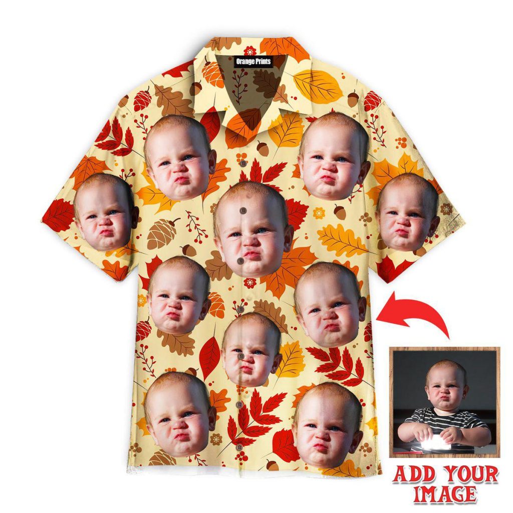 Custom Funny Face Happy First Day Of Fall Custom Hawaiian Shirt | For Men & Women | HWP1122