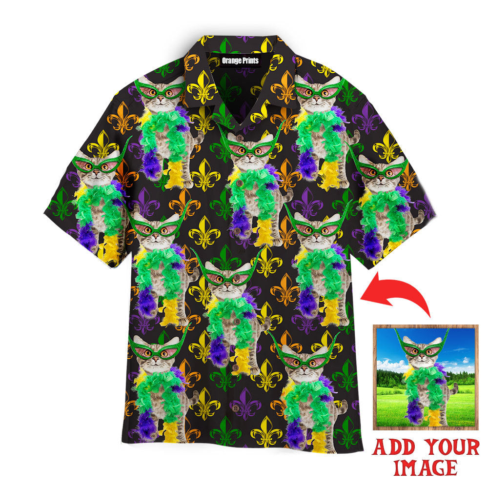 Custom Your Cat Mardi Gras Carnival Fleur De Lis Custom Hawaiian Shirt | For Men & Women | HWP1239