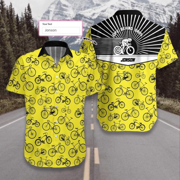 Cycling Life Behind Bars Yellow Pattern Custom Hawaiian Shirt | For Men & Women | HN3601