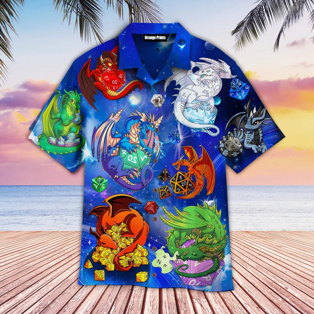 D&D Dragon Dice Galaxy Hawaiian Shirt | For Men & Women | WT9127