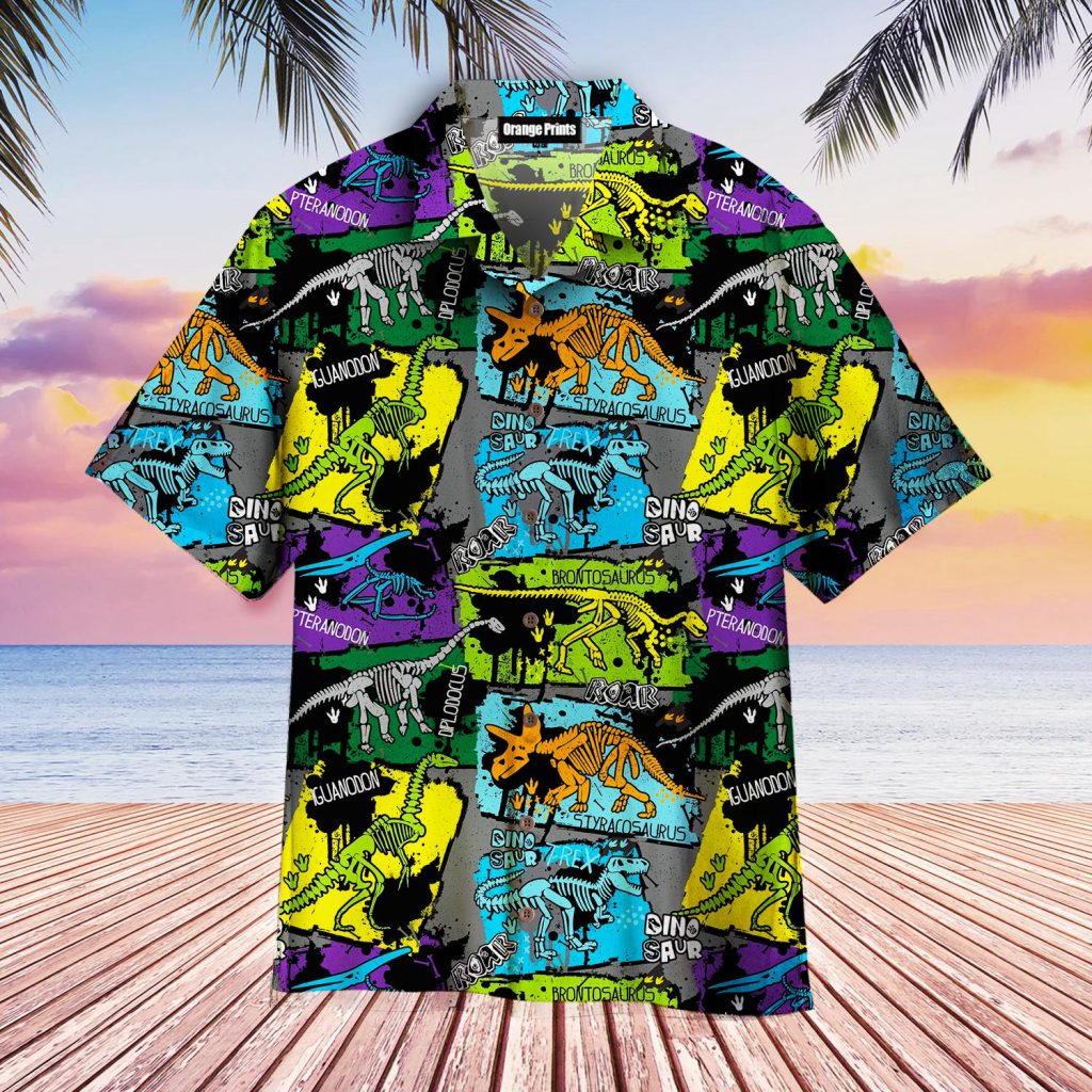Dinosaur Skeleton Hawaiian Shirt | For Men & Women | WT4026