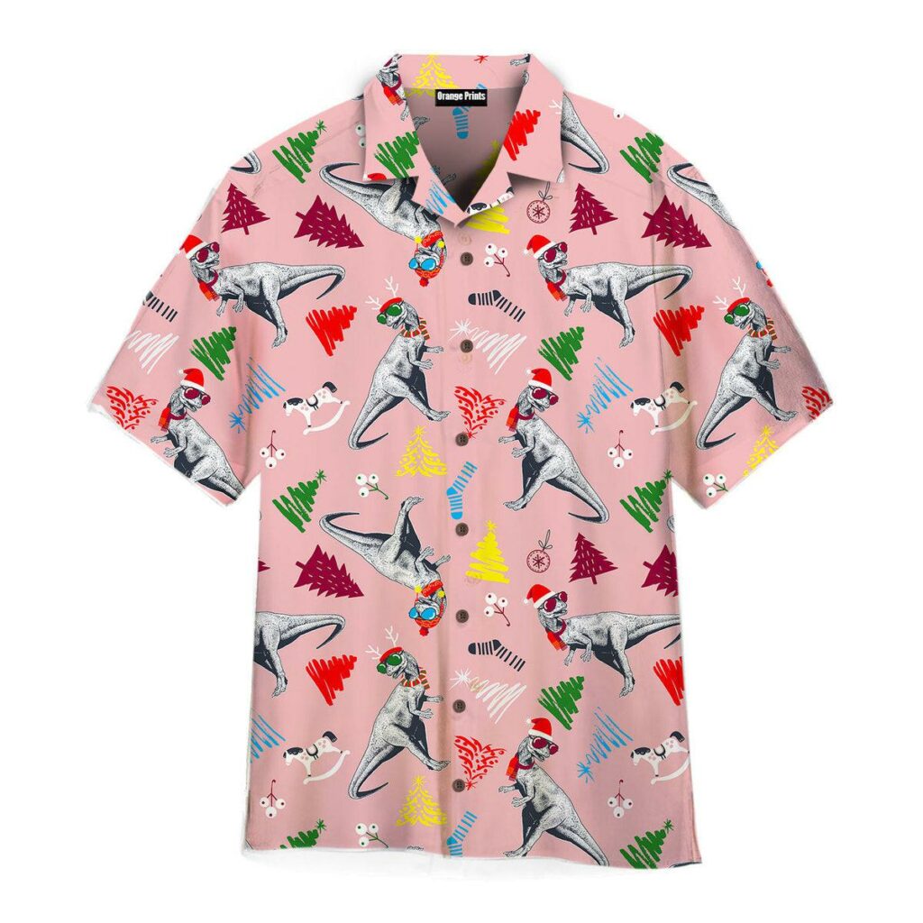 Dinosaurs Merry Christmas Hawaiian Shirt | For Men & Women | WT6708