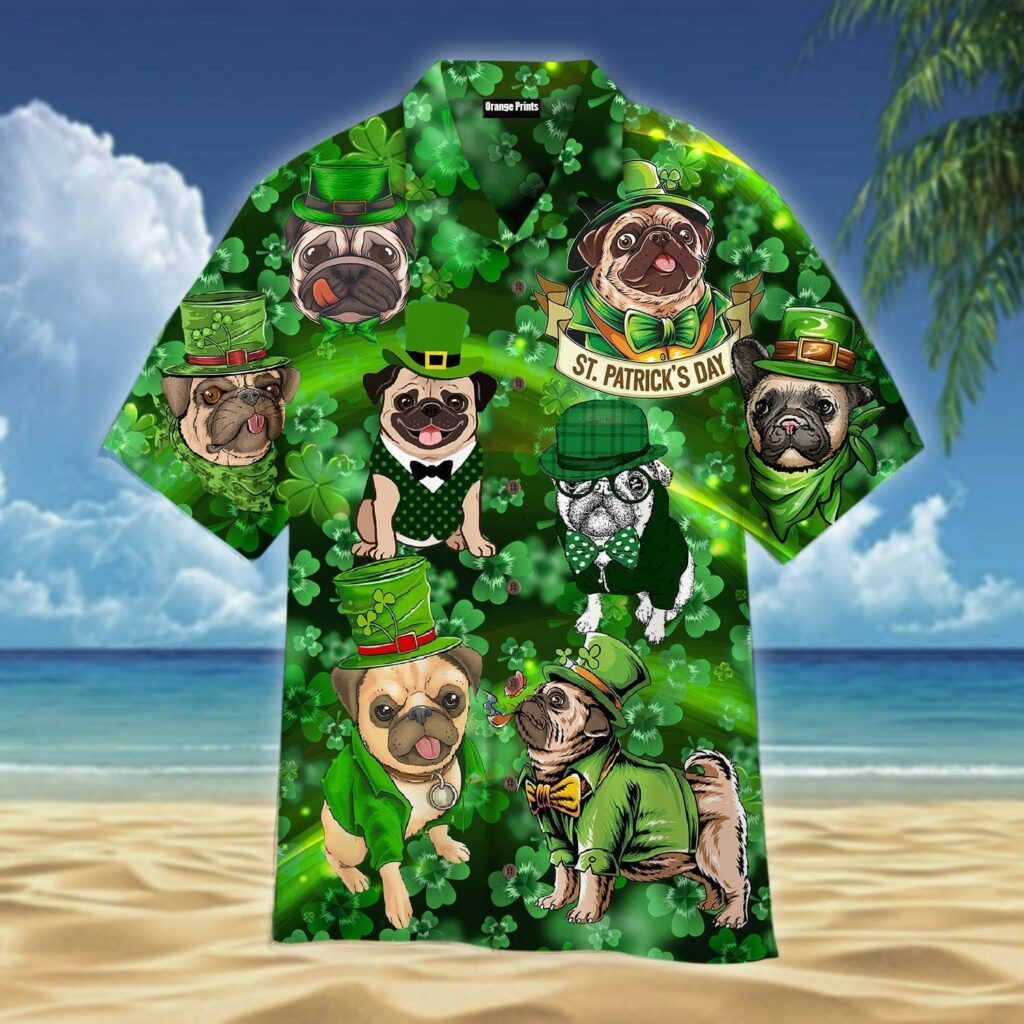 Dog Love Irish Happy Patrick Day Hawaiian Shirt | For Men & Women | WT1720