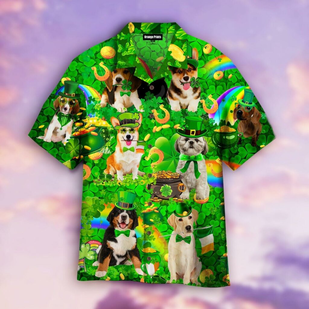 Dog Love Irish Patricks Day Hawaiian Shirt | For Men & Women | WT1594