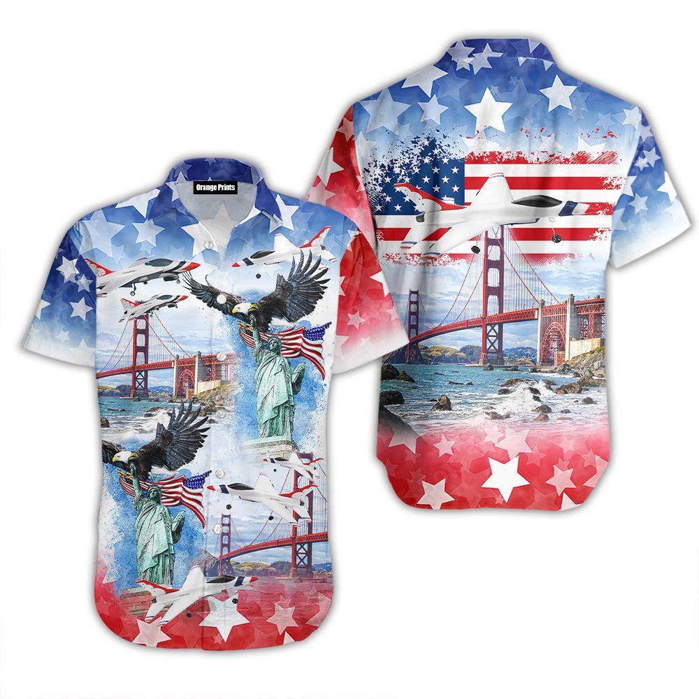 Eagle USAF Air Independence Day Happy The 4th Of July Hawaiian Shirt | For Men & Women | WT9123