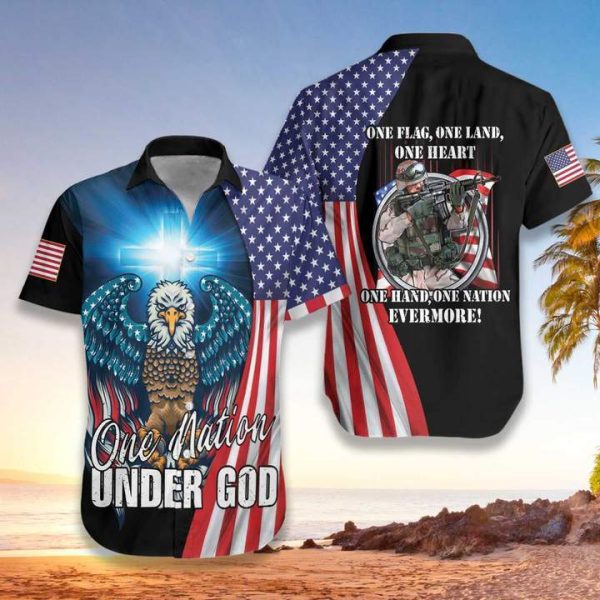 Eagle Veteran One Nation Evermore Hawaiian Shirt | For Men & Women | HW8442