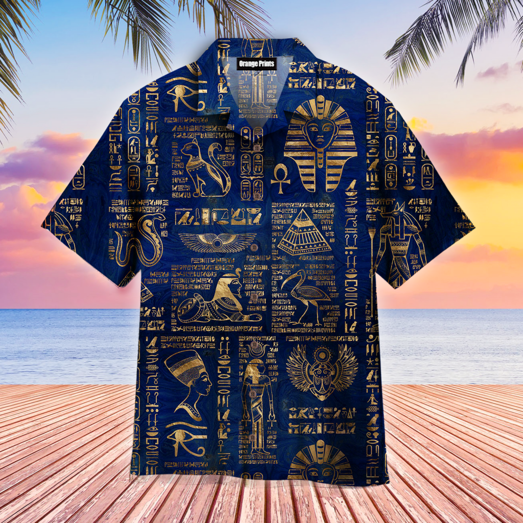 Egyptian Hieroglyphs And Deities Hawaiian Shirt | For Men & Women | WT5415