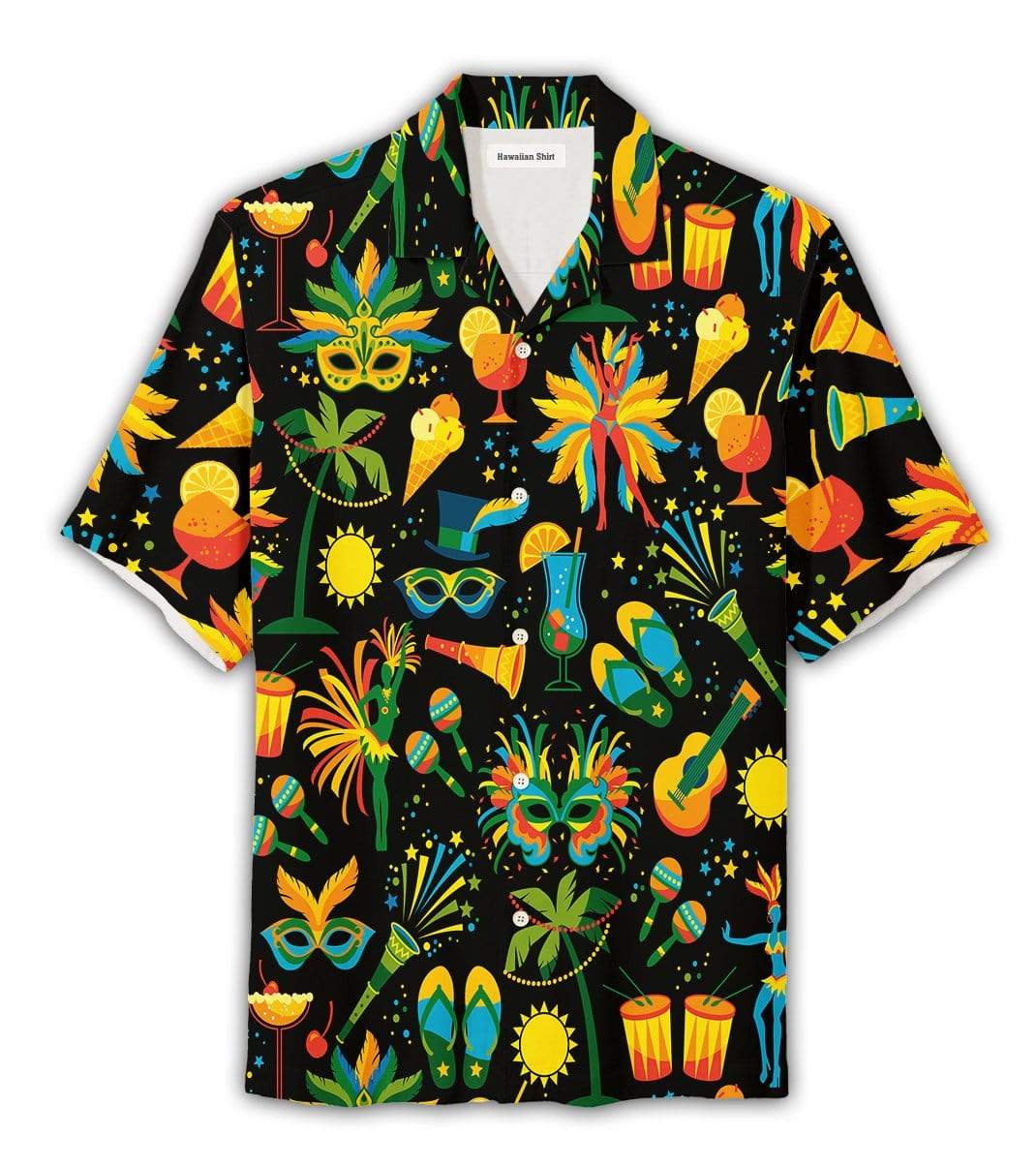 Festival Tropical Mardi Gras Fat Tuesday Carnival Aloha Hawaiian Shirt | For Men & Women | HL1368