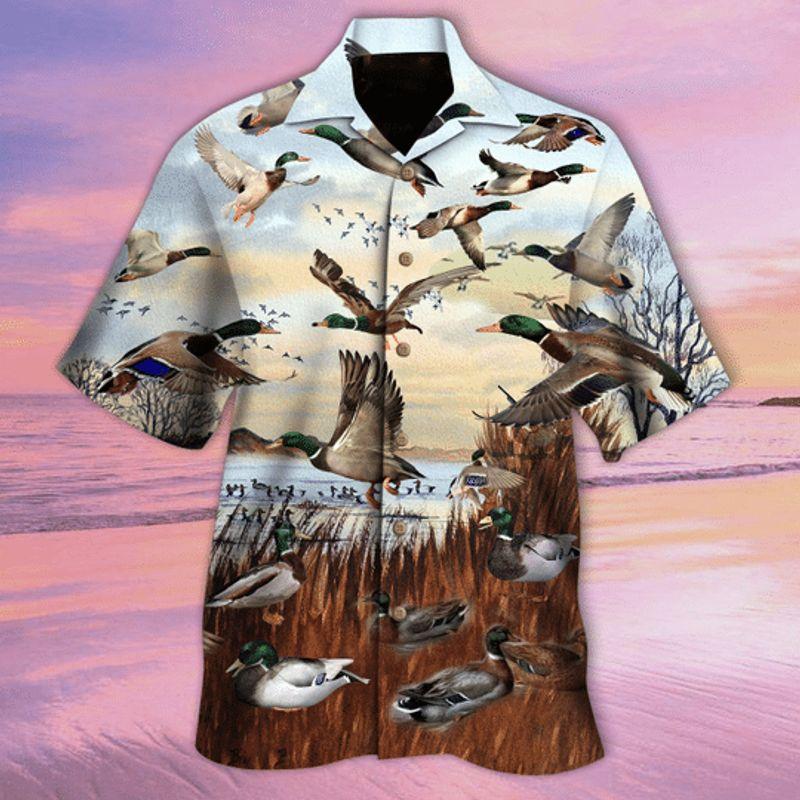 Flying Duck For Duck Hunter Hawaiian Shirt | For Men & Women | HW7598