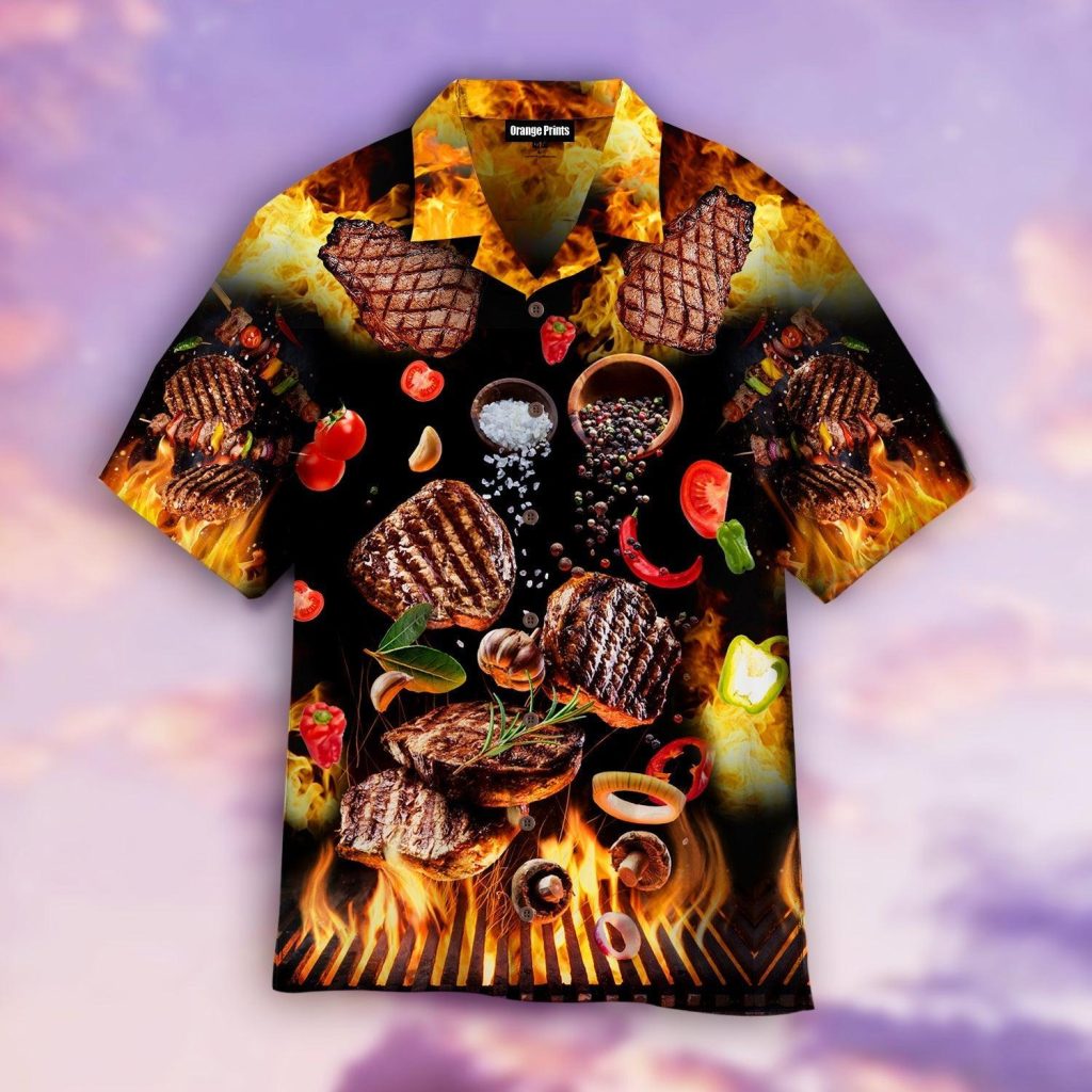 Food BBQ On Fire Hawaiian Shirt | For Men & Women | WT9016