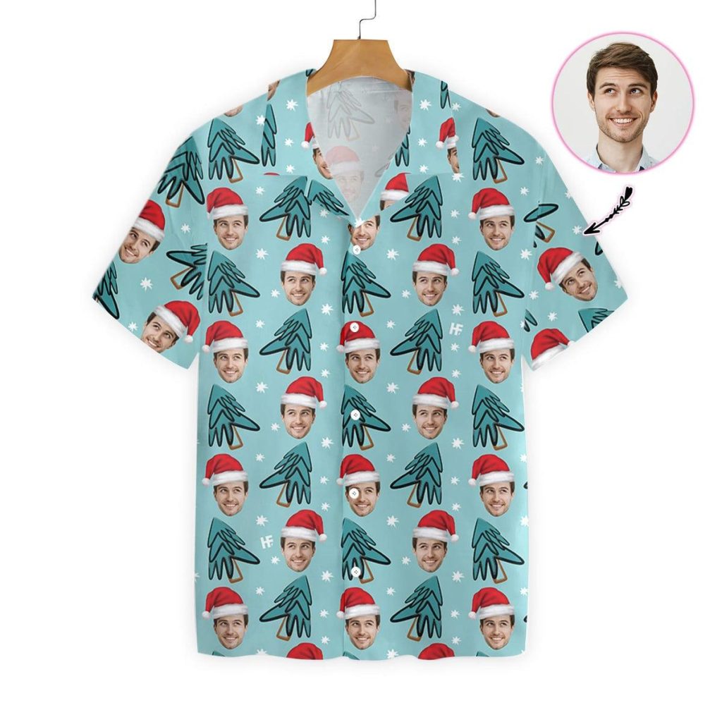 Funny Face Christmas Tree Custom Hawaiian Shirt | For Men & Women | HWP1013