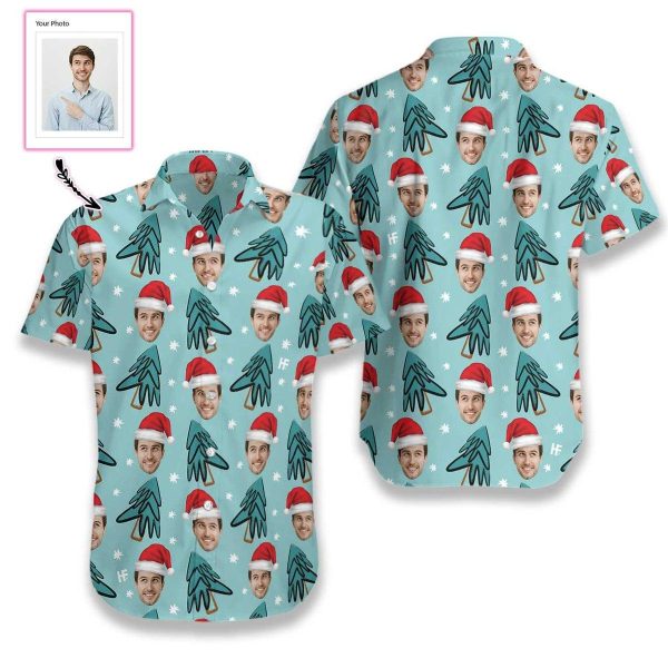 Funny Face Christmas Tree Custom Hawaiian Shirt | For Men & Women | HWP1013
