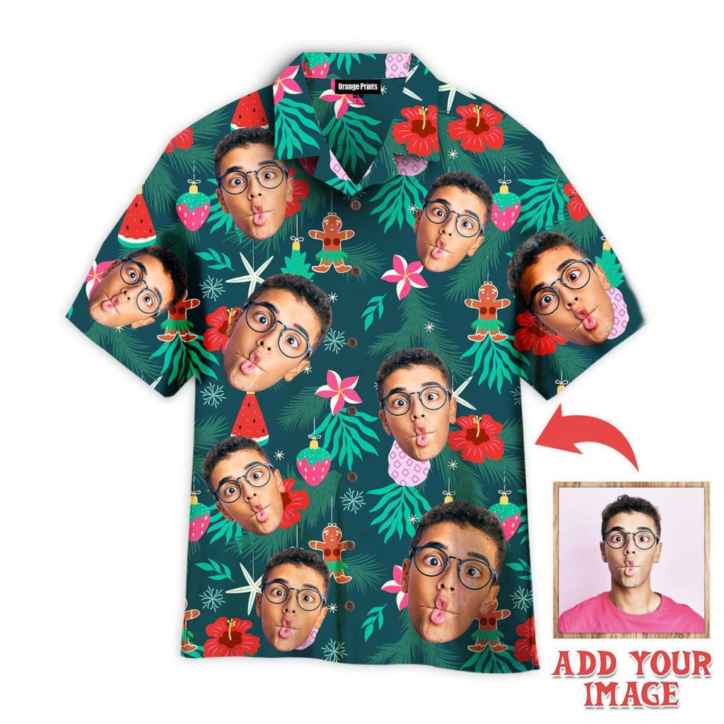 Funny Face Christmas Tropical Style Custom Hawaiian Shirt | For Men & Women | HWP1115