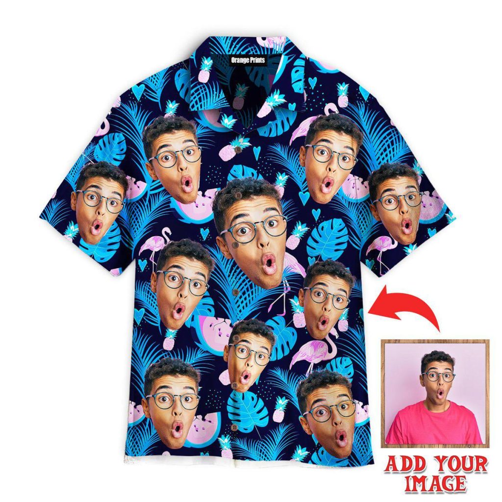 Funny Face Neon Party Tropical Custom Hawaiian Shirt | For Men & Women | HWP1117