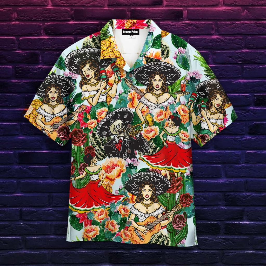 Funny Mexican Girl Vintage Dancing Cinco De Mayo Hawaiian Shirt | For Men & Women | WT8009