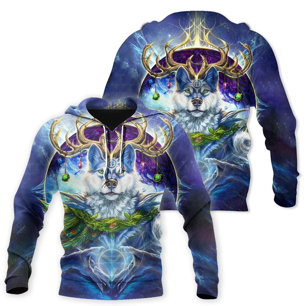 Galaxy Blue Wolf King All Over Print | For Men & Women | HT9262