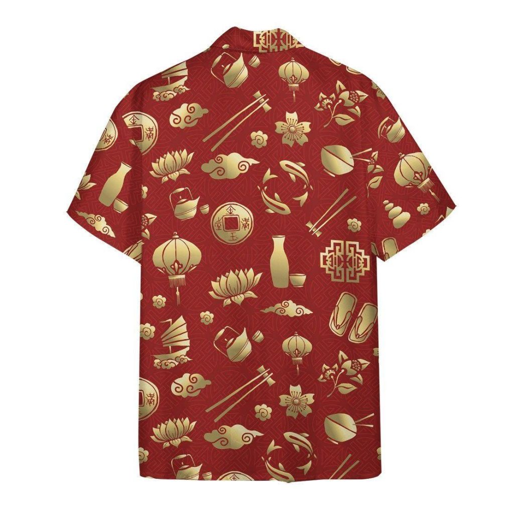 Gold Asian Culture Hawaiian Shirt | For Men & Women | HL1178