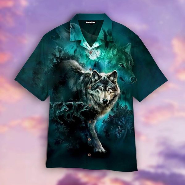 Green Wolf Hawaiian Shirt | For Men & Women | WT5949