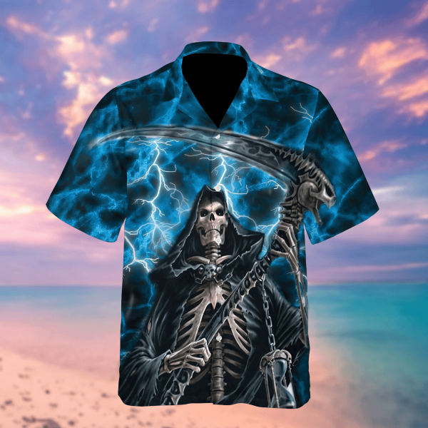 Grim Reaper And The Bone Scythe Halloween Hawaiian Shirt | For Men & Women | HW9187