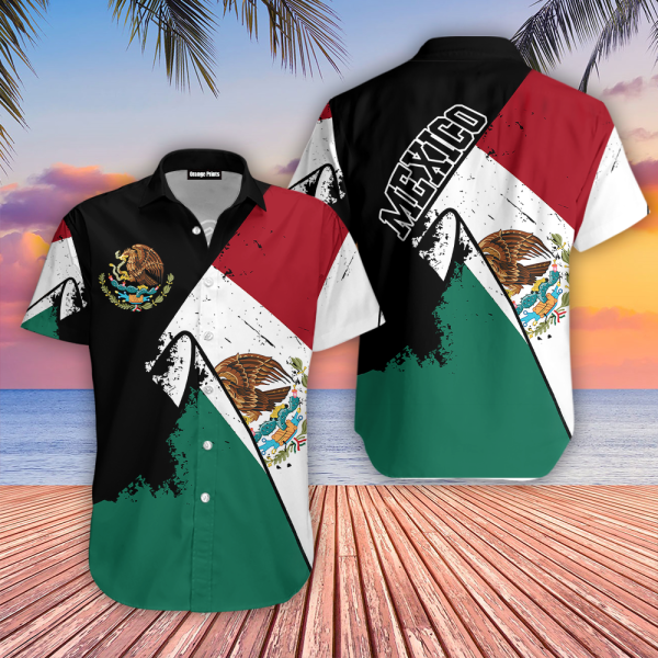 Grunge Mexico Flag Hawaiian Shirt | For Men & Women | WT5368
