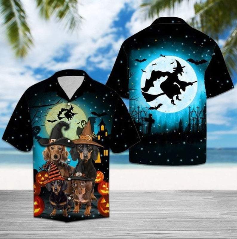 Halloween Dachshund Family Hawaiian Shirt | For Men & Women | HW3480