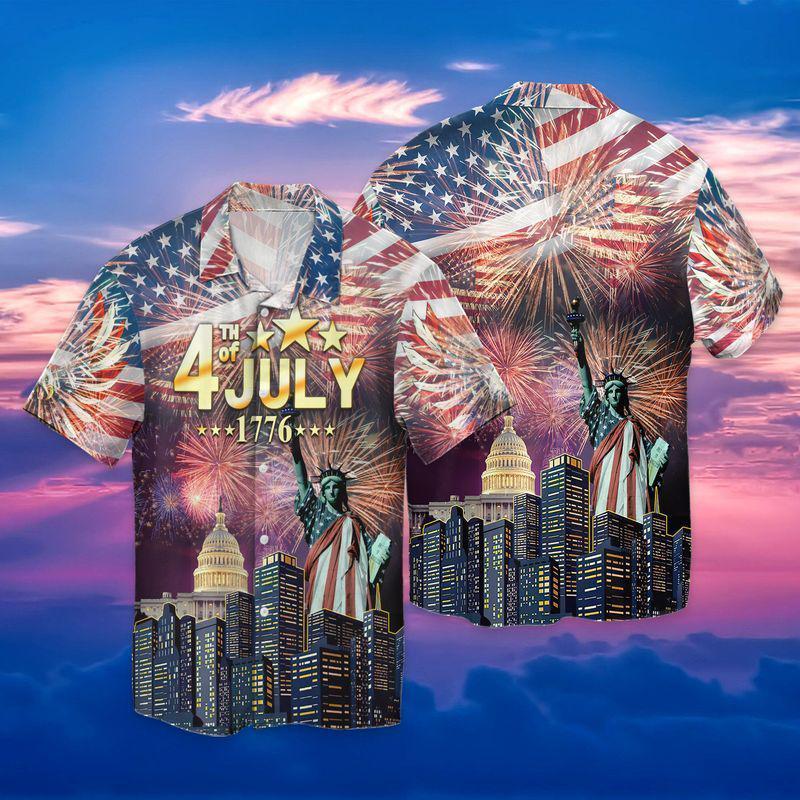 Happy 4th Of July Independence Day American Flag Hawaiian Shirt | For Men & Women | HL3249