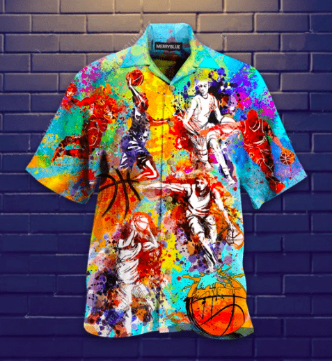 High quality Colorful Basketball Player Art Hawaiian Shirt | For Men & Women | HL1377