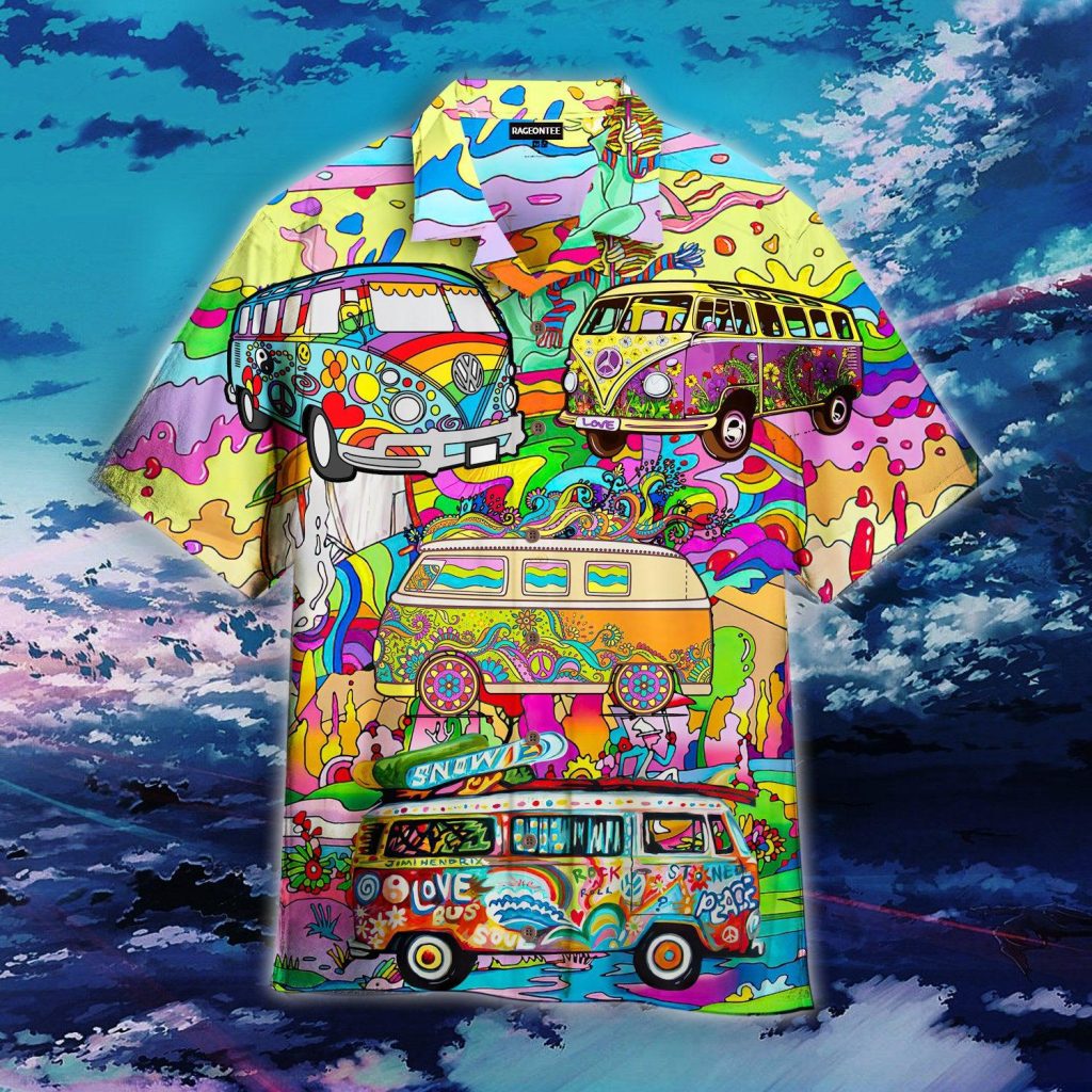 Hippie Bus Peace Life Color Hawaiian Shirt | For Men & Women | HW4670