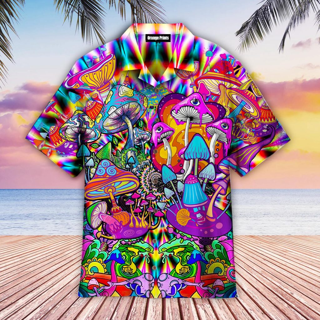 Hippie Mushroom Love Color Hawaiian Shirt | For Men & Women | WT3079