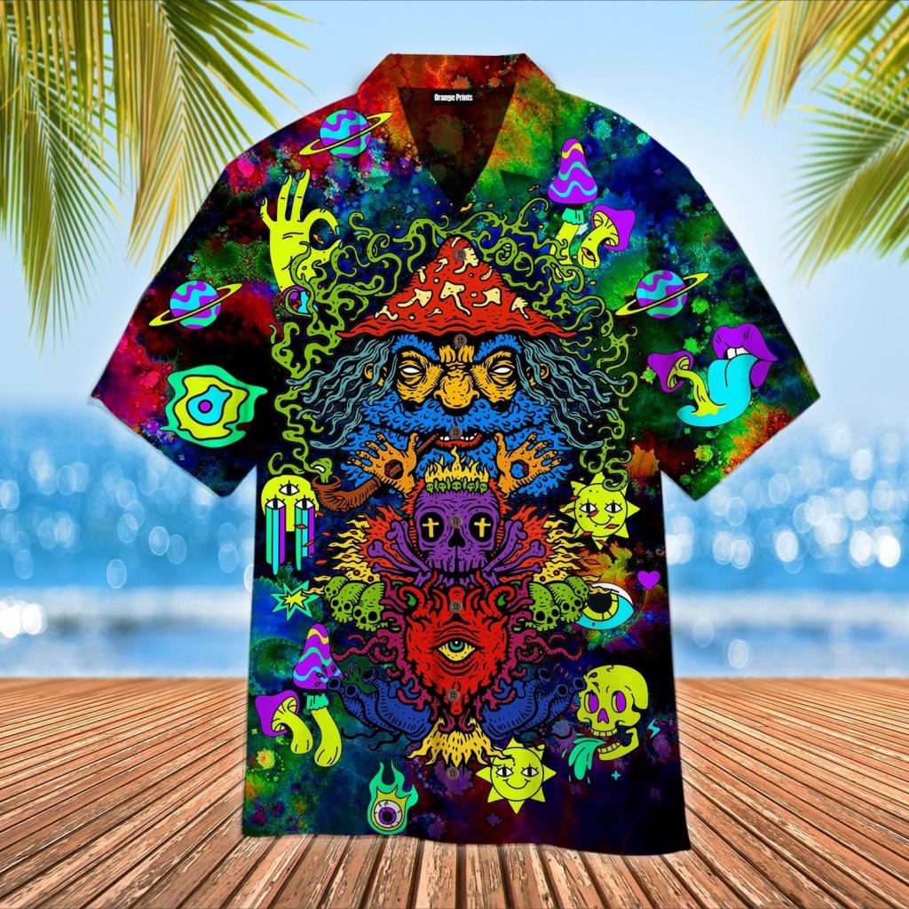 Hippie Psychedelic Colorful Hawaiian Shirt | For Men & Women | WT1439