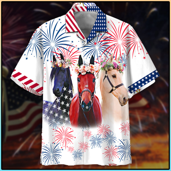 Horse Firework Hawaiian Shirt | For Men & Women | HW7058