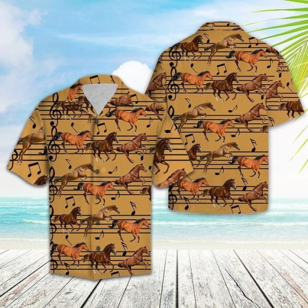Horse Love Music Hawaiian Shirt | For Men & Women | HW3115