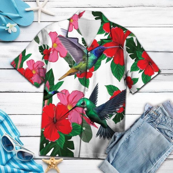Hummingbird and Hibiscus Hawaiian Shirt | For Men & Women | HW5537