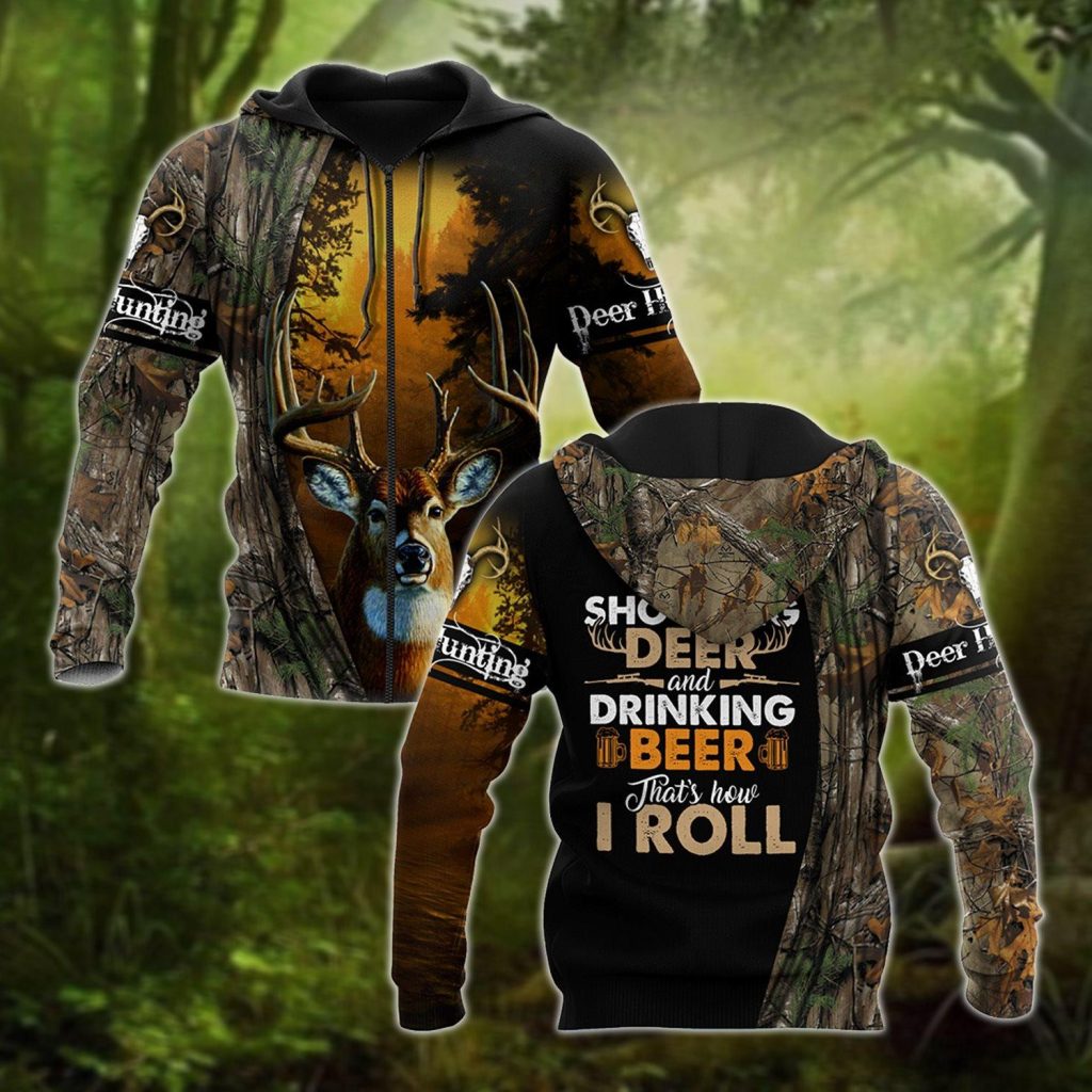 Hunting Deer and Drinking Beer All Over Print | For Men & Women | HT3443