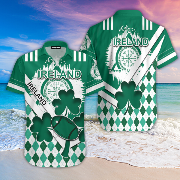 Ireland Rugby Shamrock Hawaiian Shirt | For Men & Women | HL1486