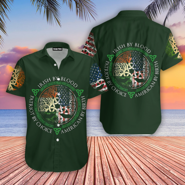 Irish By Blood Irish St Patricks Day Hawaiian Shirt | For Men & Women | WT5380