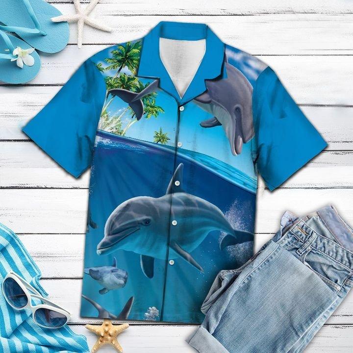 Island Dolphin Beach Hawaiian Shirt | For Men & Women | HW9922