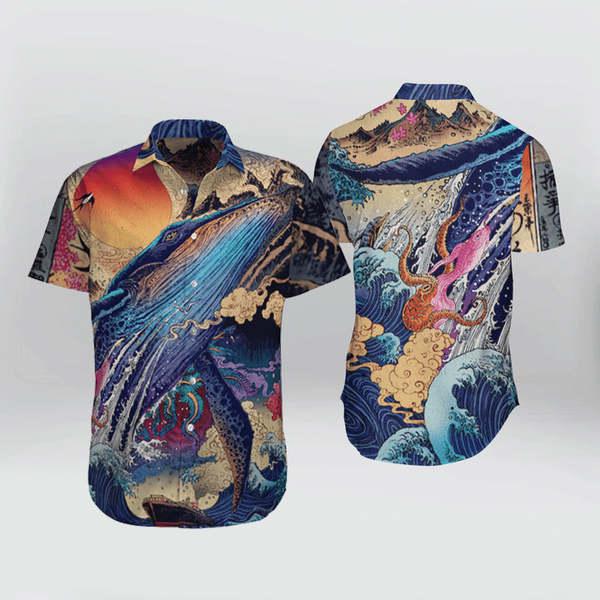 Japanese Aesthetic Ukiyoe Hawaiian Shirt | For Men & Women | HL2964