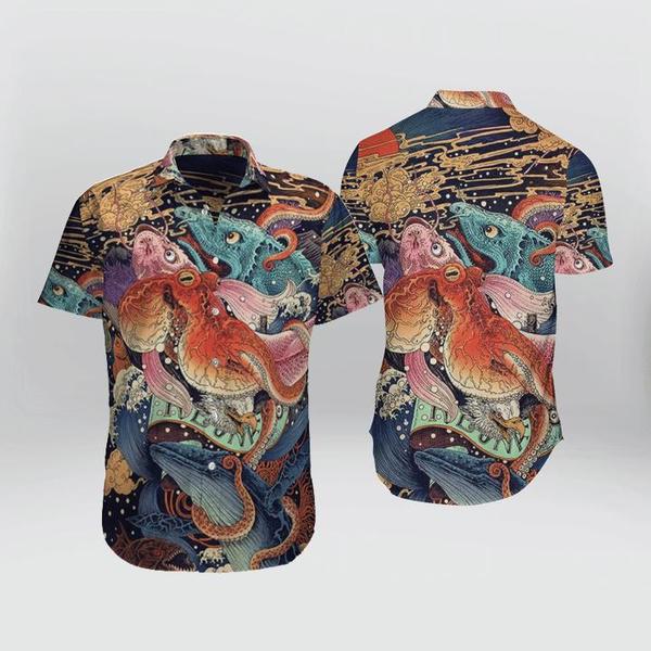 Japanese Aesthetic Ukiyoe Hawaiian Shirt | For Men & Women | HL2967