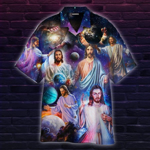 Jesus In Colorful Universe Hawaiian Shirt | For Men & Women | WT1503