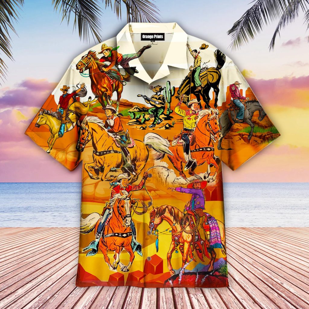 Kentucky Derby Vintage Cowboy Ride Horses Hawaiian Shirt | For Men & Women | WT3068
