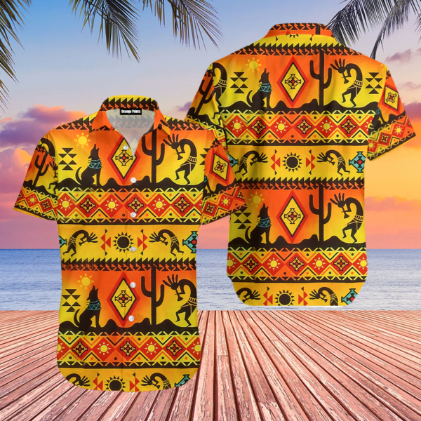 Kokopelli Myth Yellow Native American Hawaiian Shirt | For Men & Women | WT5818