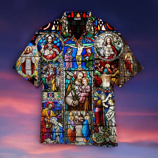 Life Of Jesus Stained Glass Hawaiian Shirt | For Men & Women | HW4780
